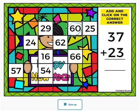 2 Digit Addition New Years Math Mental Math Addition Games Math