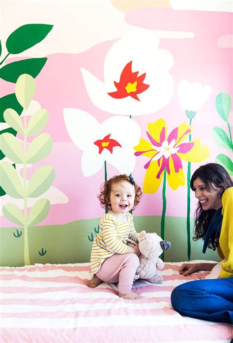 A Hand Painted Wall Mural Say Yes Wall Murals Painted Kids Wall