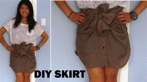 Diy Long Sleeve Shirts Into Skirts No Sewing Youtube