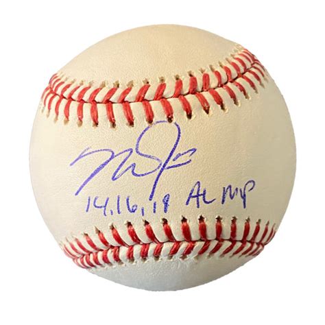 Mike Trout 141618 Al Mvp Autographed Ball Art Of The Game