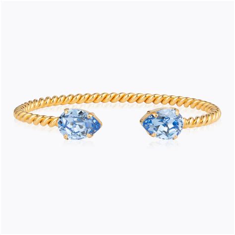 Caroline Svedbom Mini Drop Bracelet Gold Light Sapphire Follestad
