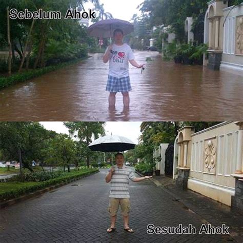 Sungai serta parit yang dipenuhi oleh sampah yang menumpuk. Foto ini menggambarkan bagaimana Pak Ahok bekerja sedikit ...