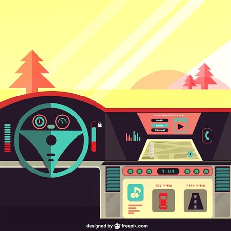 Car Dashboard On The Road Vector Free Download