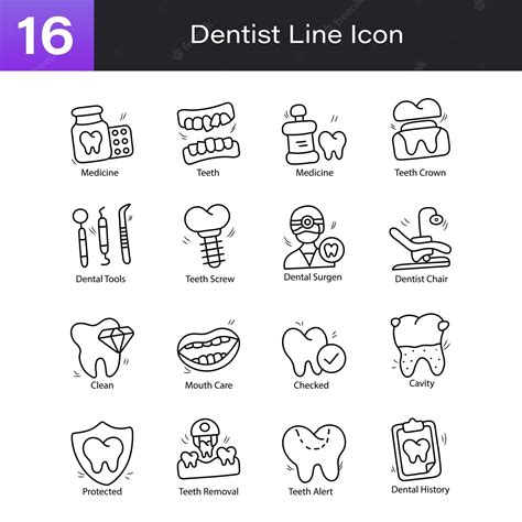 Premium Vector Dentist Doodle Style Hand Drawn Set 03