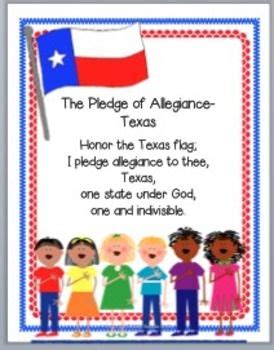 Watch a cartoon for kids on the pledge of allegiance to the flag. Texas Pledge of Allegiance | Pledge of allegiance ...