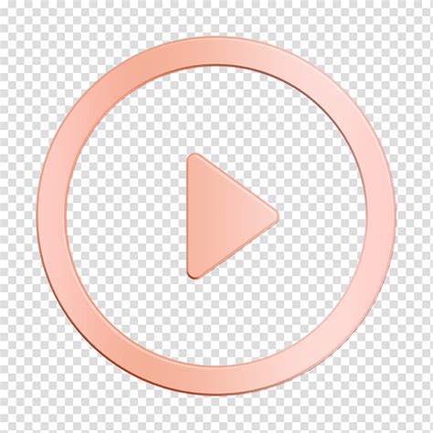 Play Button Icon Video Icon Music Icon Pink Peach Nose Circle