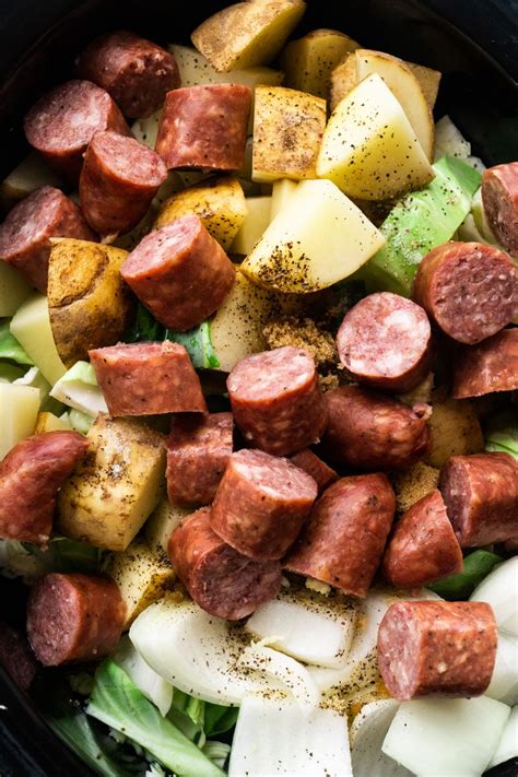 Slow Cooker Kielbasa And Cabbage Recipe Easy Crockpot Meal