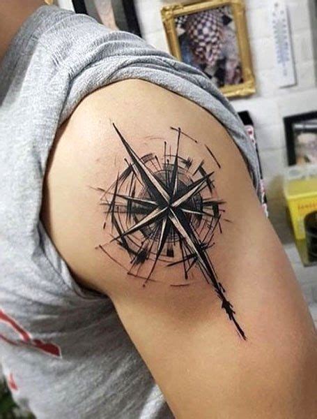Cool Compass Tattoo Designs Meaning Mens Shoulder Tattoo Cool Shoulder Tattoos Compass