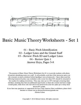 Access to all future pdfs/video courses. Basic Music Theory Worksheets - Set 1 | TpT