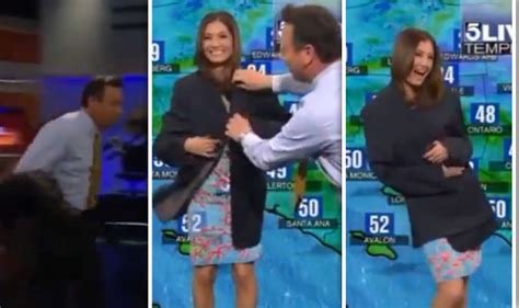 Weather Girl Loses Clothes Image Telegraph