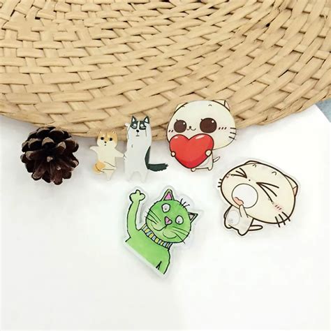 1 pcs cartoon cat badges kawaii cats pins acrylic badges backpack pin icons decoration icon in