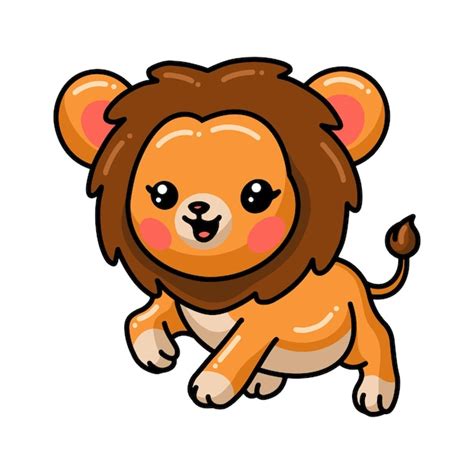 Premium Vector Baby Lion Cartoon Isolated On White