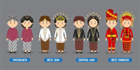 Personnage Dans Différents Costumes Traditionnels Indonésiens 5146899