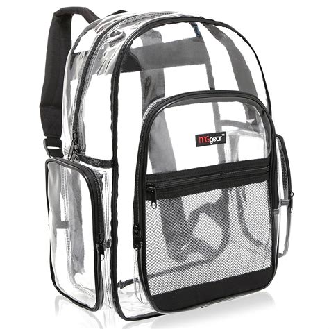 Mggear Clear Transparent Pvc Multi Pockets School Backpack Outdoor