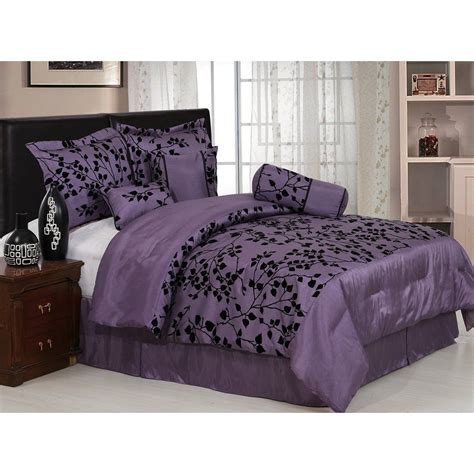 You deserve the luxury of a comforter comforter sets come in a variety of combinations, with most including at least a comforter or quilt and one pillowcase. 7 Pieces Purple with Black Velvet Floral Flocking ...