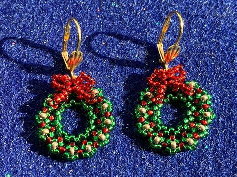 Wreath Earrings Holiday Earrings Christmas Wreath Earrings Etsy