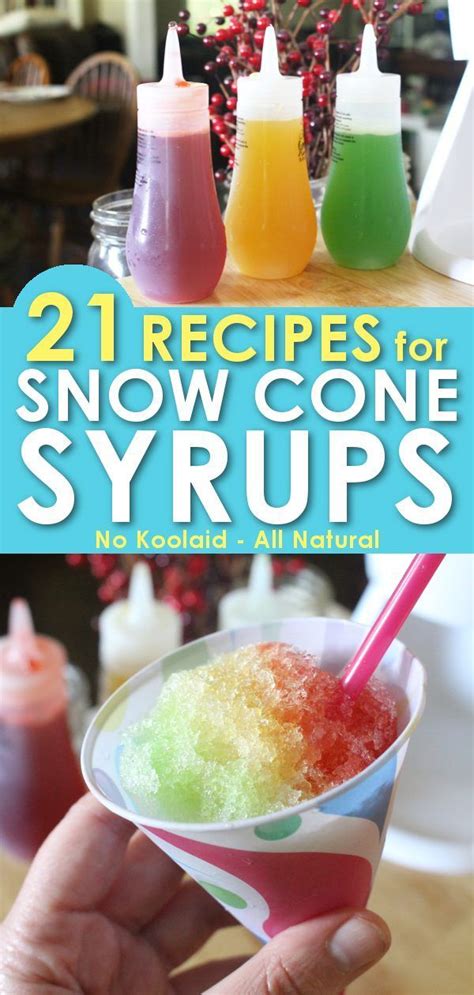 Snow Cone Syrup 3 Flavors Recipe Snow Cone Syrup Homemade Snow