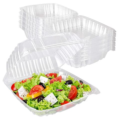 Stock Your Home Plastic 8 X 8 Inch Clamshell Takeout Tray 25 Count Dessert Containers