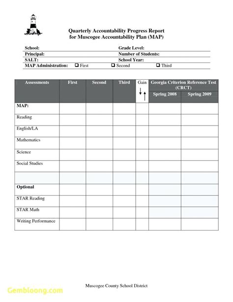 Report Card Template For Senior High School Fake Excel