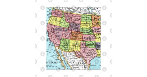 United States Map Western Side United States Map Sticker Teepublic