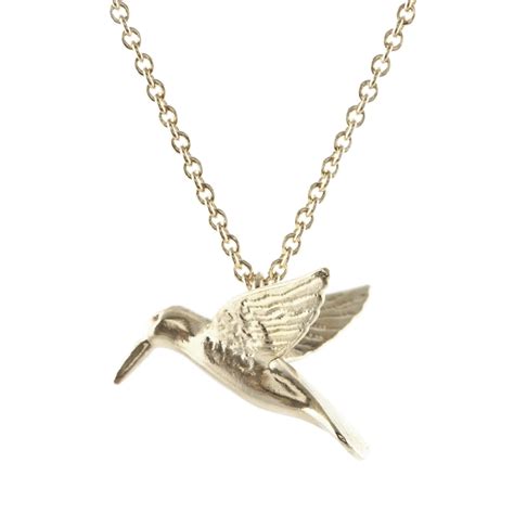Gold Plate Hummingbird Necklace Hummingbird Pendant Silver Necklaces