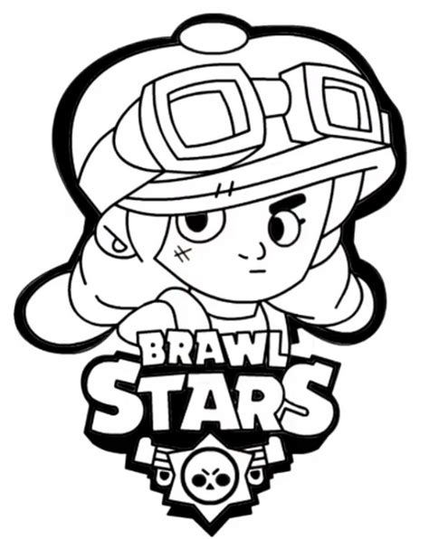 All content must be directly related to brawl stars. Coloring page Brawl Stars : Jessie 23