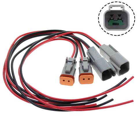 2 X Deutsch Dt 2 Pin Pigtail Kit 18awg Pure Copper Gpt Wire High
