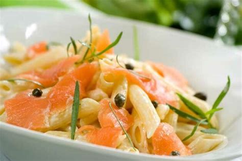 Pâtes au saumon fumé Plat et Recette