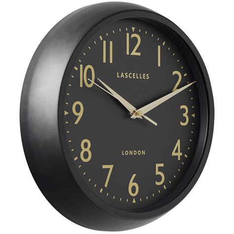 Retro Black Wall Clock With Sweep Seconds Hand 30cm Retro Clocks