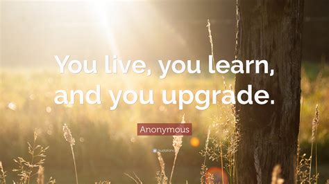 Anonymous Quote You Live You Learn And You Upgrade