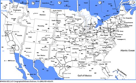 Us Areacodes Map Listings United States