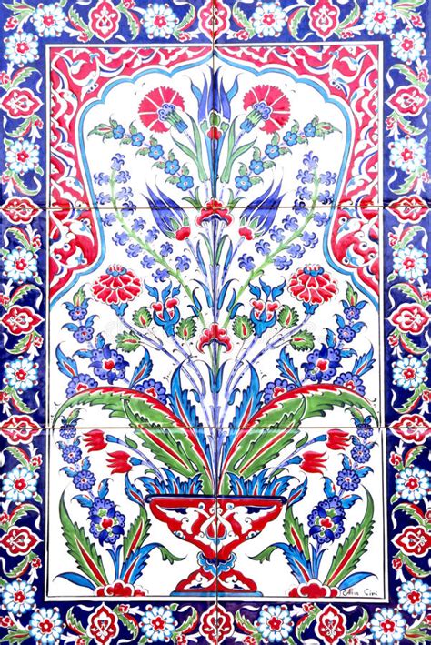 Turkish Artistic Wall Tile Stock Image Image Of Flower