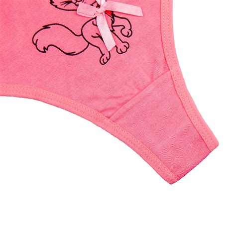 Buy Sexy Womens G Strings Cute Cat Print Thong Panties Cotton Women Panties Underwear Ladies