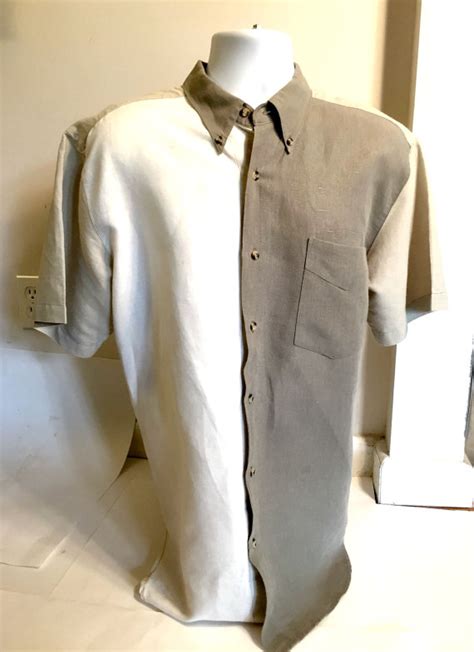 Free Shipping Vintage Mens Mod Shirt Three Tone Button Up With Box