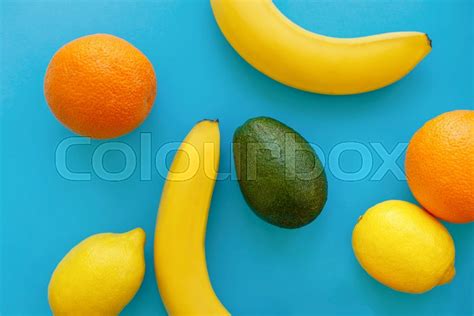 Bananas Oranges Avocado And Lemons On Stock Image Colourbox