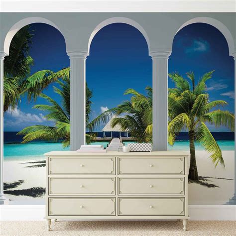 Beach Tropical Paradise Arches Wall Paper Mural Buy At Europosters