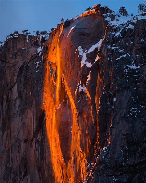 Rare Yosemite ‘firefall Phenomenon Transforms A Waterfall Into Flowing