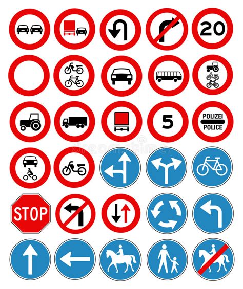Vector Traffic Signs Collection Stock Vector Illustration Of Caution