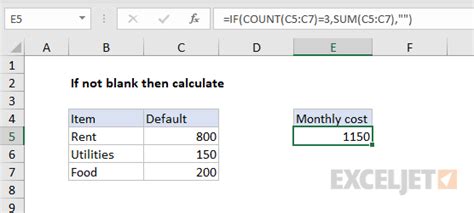 Only Calculate If Not Blank Excel Formula Exceljet