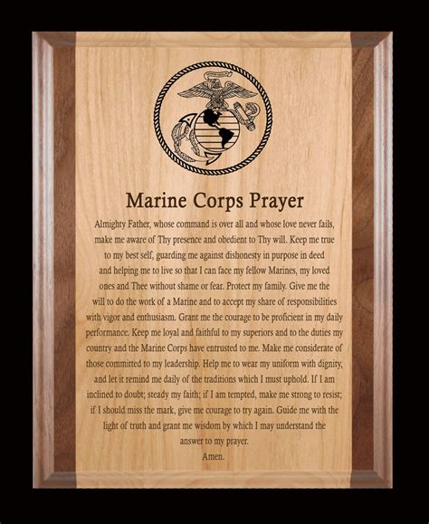 10 5 X 13 Inch Engraved Marine Corps Prayer Two Tone Alder And Etsy