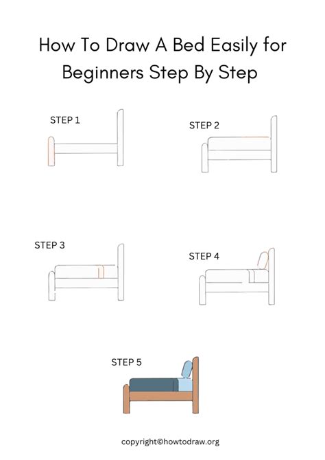 How To Draw A Bed Step By Step For Kids And Beginners