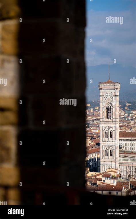 Florence Cathedral And Giottos Tower As Viewed From The Town Hall