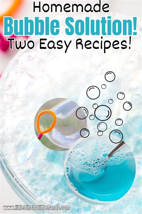 Homemade Bubble Solution Recipe Little Bins For Little Hands