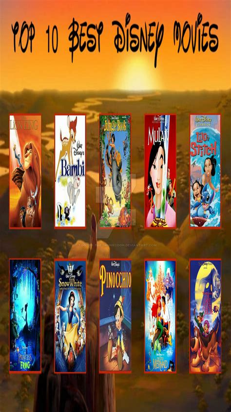 Top Ten Fav Disney Movies By Toothy The Skunkcoon On Deviantart