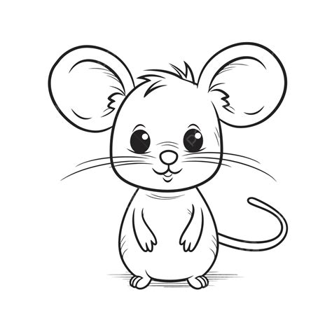 Cute Mouse Doodle Design Outline Sketch Drawing Vector Mouse Drawing