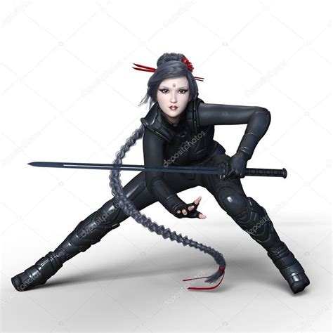 Download 3d Cg Rendering Of A Female Ninja — Stock Image Female Ninja Female Stock Images Free