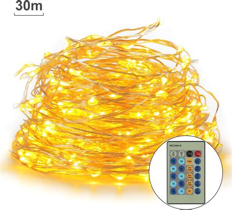 Fivanus Copper Wire Starry Lights Rechargeable Warm White Led String