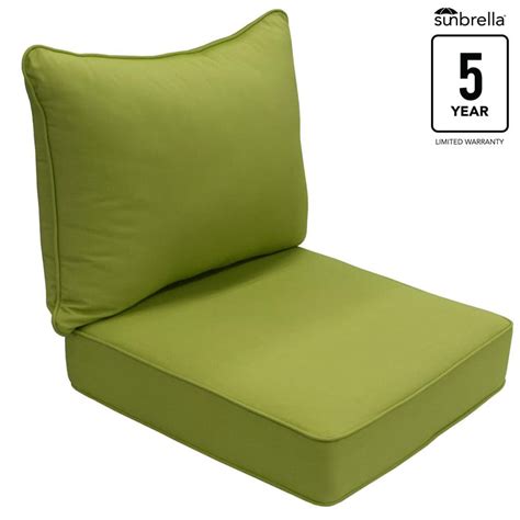 allen roth sunbrella 2 piece spectrum kiwi deep seat patio chair cushion at