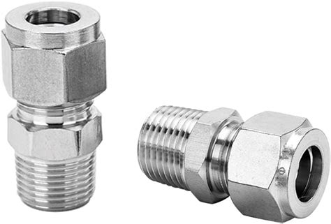 Buy Pysrych 304 Stainless Steel Compression Fitting 4mm Tube Od X 14 Npt Male Coupler Straight