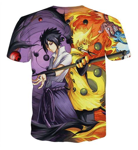 T Shirt All Over 3d Naruto X Sasuke Six Paths